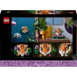 LEGO Colección Fauna: Tigre - Set de Construcción Art 3D para Adultos | Obra Decorativa con Flores y Plantas Estilizadas, 744 piezas
