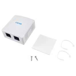 Equip Roseta Superficie RJ45 Cat.6A UTP 2 Puertos Color Blanco