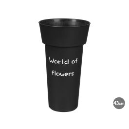 Giftdecor Jarrón Florista Negro de Plástico, Altura 43 cm, 25x25 cm, Diámetro Base 14 cm. (12 Unidades) Precio: 58.49999947. SKU: B1E9QC495A