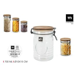 La Mediterranea Tarro de Vidrio con Tapon de Acacia 700 ml 10x10x15 cm (12 Unidades) Precio: 38.69000047. SKU: B1F7N9J85M