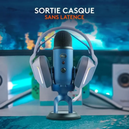 Logitech G Yeti Micrófono USB Azul para Grabación, Transmisión, Juegos, Podcast en PC o Mac