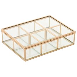 DKD Home Decor Joyero Glam Dorado de Cristal y Metal, Caja Decorativa para Guardar Joyas y Bisutería 20x16x5 cm Precio: 12.89000053. SKU: B1B36C97PE