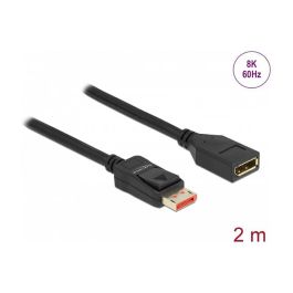 DeLOCK Cable Extensor/ Alargador DisplayPort Macho a Hembra, 2 m, Versión 1.4, 8K @ 60 Hz, Resolución 7680 x 4320, 32.4 Gbit/s, 3 Capas de Blindaje