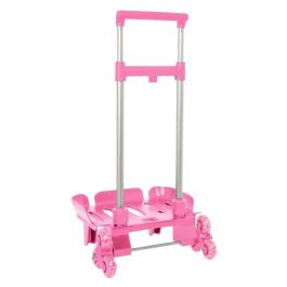 Safta Carro Portamochilas Plegable Triple Rueda Trolley Rosa Claro