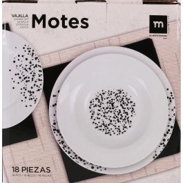 La Mediterranea Vajilla Redonda 18 Piezas Motes con 4 Platos, 4 Platos Hondo, 4 Platos Postre, 4 Tazas y 4 Platillos (2 Unidades)