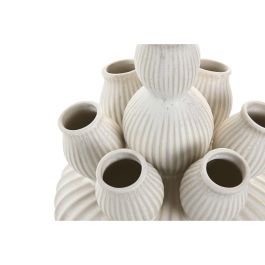 DKD Home Decor Jarron Mediterraneo Crema Ceramica 28 x 35 x 28 cm
