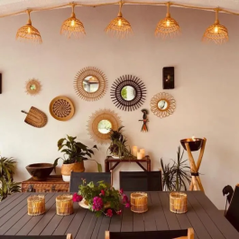 Lumisky Hawaii Light Guirnalda de Luces Exterior Conectable Pantalla Poliratán 10 Bombillas LED Filamento E27