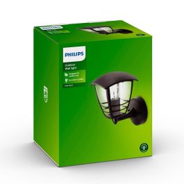 Philips Aplique Exterior Creek E27 60W Negro Luz Hacia Arriba IP44 Pared Aluminio