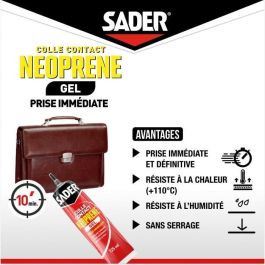 SADER SAD3184410200711 Adhesivo de Contacto Neopreno en Gel Extrafuerte para Todo Tipo de Materiales Adhesión Inmediata Tubo 125 ml