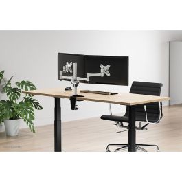 Neomounts FPMA-D1330DSILVER Soporte de Escritorio para 2 Monitores de 10" a 27" (69 cm) y 9 kg, Plateado