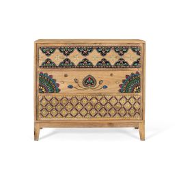 Giner y Colomer Cómoda de Madera Maciza de Mango con Detalles Pintados a Mano Precio: 846.9879. SKU: B1AKX3EVA4