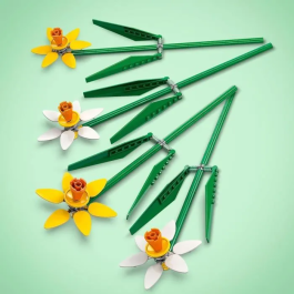 LEGO Narcisos Flores 40747 Set de Construcción con 4 Narcisos en Tonos Pastel para Niños y Adultos
