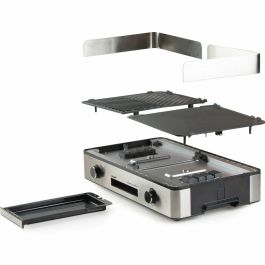 Domo DO9259G Barbacoa de sobremesa con 2 zonas de cocción y termostato regulable - 2400 W