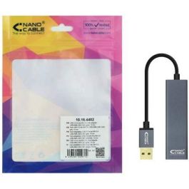 Nano Cable 10.16.4402 Hub USB 3.0 a 4xUSB 3.0 Gris 10cm Plug and Play Compatible USB 2.0