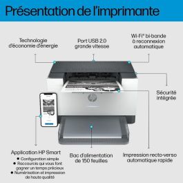 HP LaserJet M209dw Impresora Láser Monocromo WiFi Doble Cara Automática (Dúplex) 29ppm Rápida Compacta para Oficina/Hogar Blanca