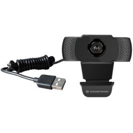 Conceptronic Webcam FHD Amdis01B 1080P USB con Micrófono Reducción de Ruido, Plug and Play, Full HD