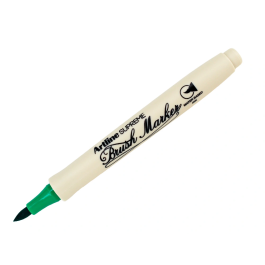 Artline Rotulador Supreme Brush EPFS Punta Pincel Base Agua Trazo Fino Verde