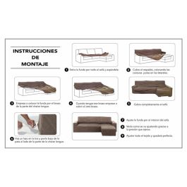 Funda para chaise longue de brazo corto derecho Hosteline OLIMPO Marfil 48 x 29 x 14 cm