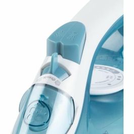 DOMO DO7060S Plancha de Vapor con Suela CeraGliss, 2400W, Vapor Continuo 40 g/min, Depósito 320ml, Azul/Blanco