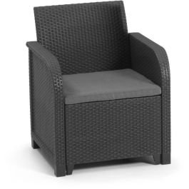 ALLIBERT by KETER - Sillón SanRemo - imitación ratán tejido - gris grafito Precio: 109.99904421. SKU: S7103664