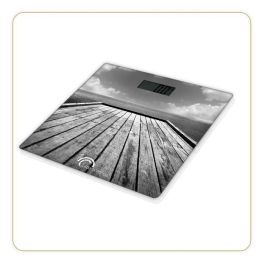 Little Balance Báscula electrónica Ponton 180 kg / 100 g Marrón - Diseño extraplano cristal templado 300x300mm, Pantalla LCD, Decoración única