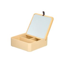 Berilo Organizador Plástico Espejo Bambú Beige 14x14x5 cm (Set de 12)