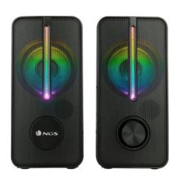 NGS GSX-150 Altavoces estéreo 2.0 con máxima potencia 12W, iluminación LED RGB, alimentación USB, negro, para PC/Portátil