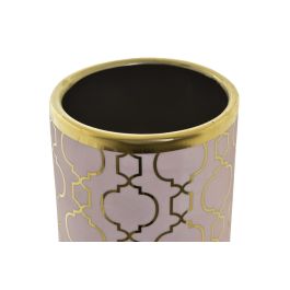 DKD Home Decor Jarrón Oriental Zeman Rosa Dorado Porcelana 14 x 14 x 32 cm