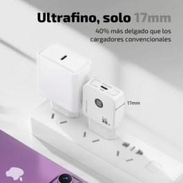 Tech One Tech Cargador de Pared GaN TEC2220, 20W USB Tipo-C, Blanco