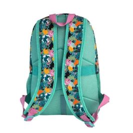 Toybags Mochila Americana Infantil Stitch Tropical Adaptable a Carro, Espaldera Acolchada, con Pom-Pom, 37x27x17 cm