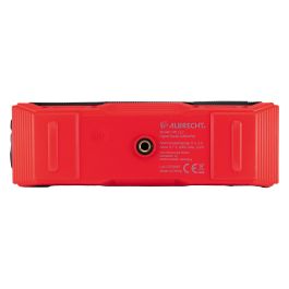 Albrecht DR 112 Radio Digital DAB+/UKW con Manivela, USB-C, Resistente al Agua IPX5, FM, Autonomía 10h, Negro/Rojo