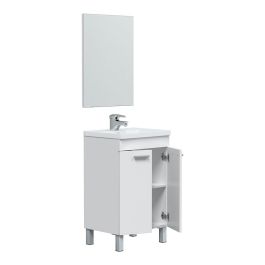 Forés/Arkit Mueble de baño con 2 puertas y espejo, 50 cm, blanco brillo Forés/Arkit Mueble de baño con 2 puertas y espejo, 50 cm, blanco brillo