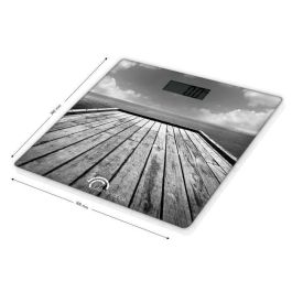 Little Balance Báscula electrónica Ponton 180 kg / 100 g Marrón - Diseño extraplano cristal templado 300x300mm, Pantalla LCD, Decoración única