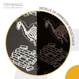 Fortnite Mochila Dark Black Americano Reflectante, Material Textil. Dimensiones: 41x31x13.5 cm. Recomendada Edad 7+ Años.