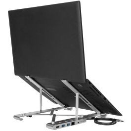 Targus Soporte Portátil con Dock Multi-puerto USB-C para Laptop, PD 100W, Plegable, Aluminio, 4K, Ajustable