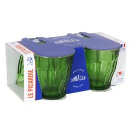 Duralex Set 4 Vasos Picardie 25 cl Verdes - Vasos de vidrio templado para bebida (12 Cajas)