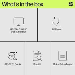 HP Monitor E27u G5 / 27" / QHD / HDMI-DisplayPort-USB(A)-USB(C) / Regulable Altura