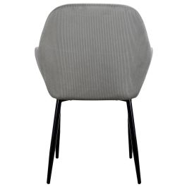 Home Deco Factory Butaca Gris Giulia - Estilo Escandinavo, Tapizado de Terciopelo, Patas de Metal