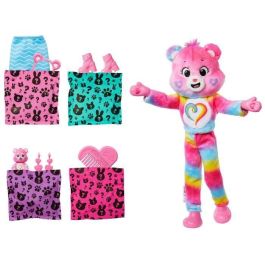 Barbie Jfv60 Muñeca Cutie Reveal Oso Amoroso de Peluche, Serie Care Bears con 10 Sorpresas y Accesorios