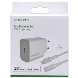 4smarts Set de Carga Rápida 20W con Cable Lightning 1.5m para iPhone