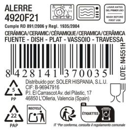 La Mediterranea Fuente Oval Alerre, Para Servir, 30.2 cm x 13.6 cm x 2.6 cm, Color Md (24 Unidades)