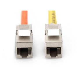 Digitus Keystone Jack Cat6a RJ45 apantallado, Módulo LSA con gestor de cables inteligente, Plata, 500MHz