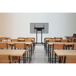 Neomounts FL55-875BL1 - Carro Móvil Motorizado para Pantalla/Pizarra 55-100", 110 kg Máx., Ajuste Motorizado 111.3-176.3 cm, VESA 100x100-800x600, Ruedas, Certificado TÜV - Negro