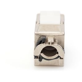 Digitus Keystone Jack Cat6a RJ45 apantallado, Módulo LSA con gestor de cables inteligente, Plata, 500MHz