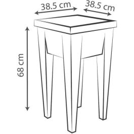 Eda 013927GANTCX4 Huerto Urbano Cuadrado URBAN para Cultivo de Vegetales, 4 Capas de Evacuación, 38.5x38.5x68 cm