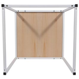 Home Deco Factory Juego de 3 Mesas Nido Cuadradas Metal y Madera