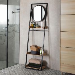 Estantería con espejo Versa 3 baldas, 30.5x180x52 cm, madera MDF, estilo minimal