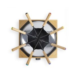 Livoo DOC287 Set Fondue Eléctrica 800W, 2L, 8 Personas, Termostato Regulable, Olla Antiadherente sin PFAS