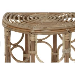 DKD Home Decor Mesita Auxiliar Balines Ratan Natural 38 x 38 x 38 cm