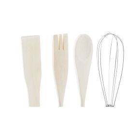 DKD Home Decor Bote Utensilios Tradicional Verde Beige 12x12x25 cm Set de 5 piezas Dolomite MDF Apto Lavavajillas